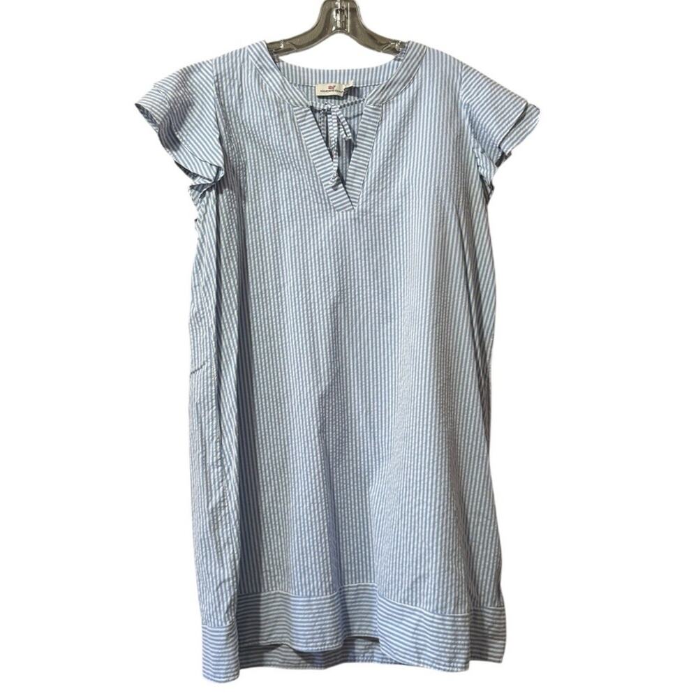 Vineyard Vines Harbor Flutter Tunic Performance Dress Women Size Large Striped